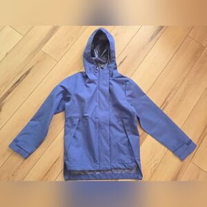 Kids Waterproof Rain Hooded Jacket - Size 7-8 Blue
